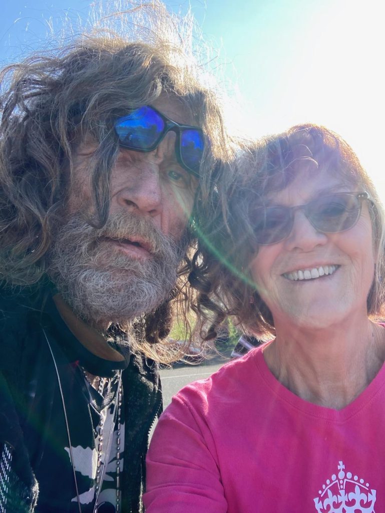 Lura with homeless Sacramento man